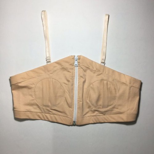 Áo hút sữa rảnh tay Cotton có dây màu da