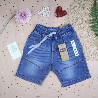 Quần bò lửng bé trai phối gân ngang 1-13 tuổi, quần jeans bé trai