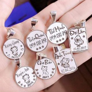 Mặt bạc khắc tên cho bé