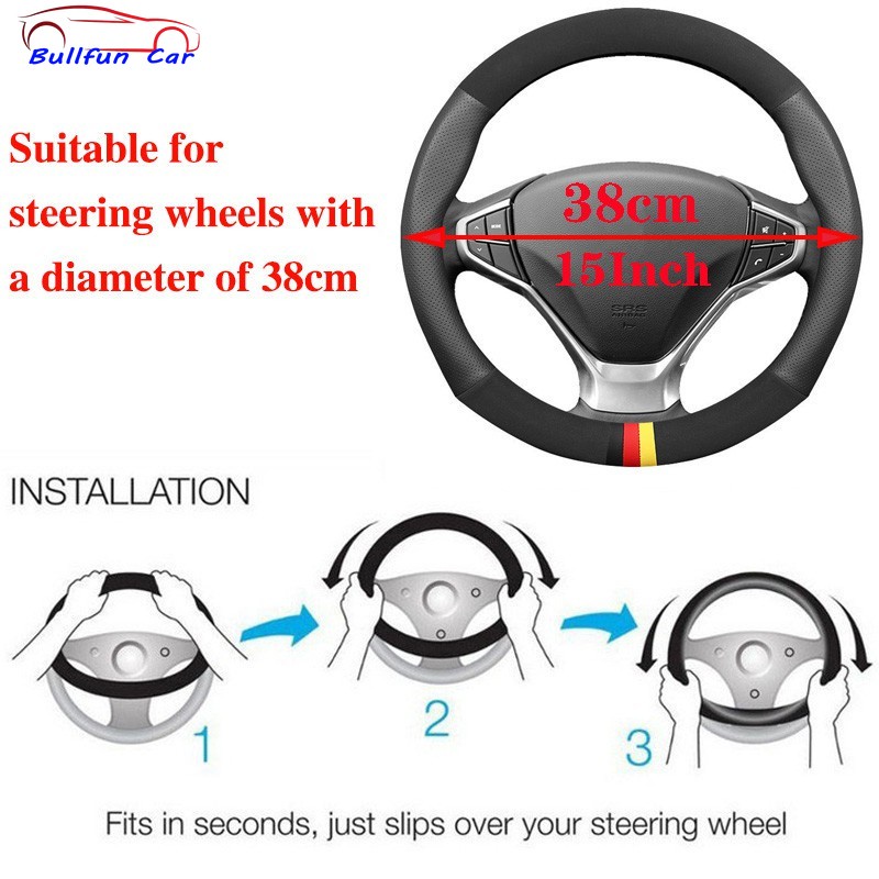 Vỏ Bọc Vô Lăng Xe Hơi Bằng Da Thoáng Khí Cho Hyundai Elantra i10 Grand Starex SantaFe Sonata Tucson Getz Matrix Accent Lafestara ix25 ix35 2018 2019 2021