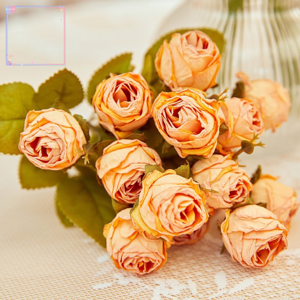 Bó Hoa Giả 15 Bông Xinh Xắn Trang Trí Chụp Ảnh