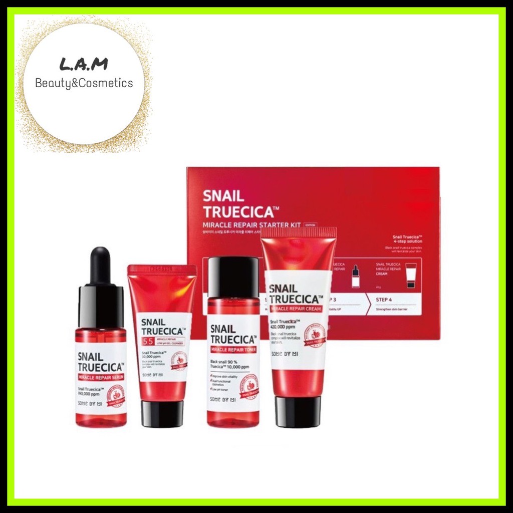 SÉT 4 MÓN SOME BY MI SNAIL TRUECICA MIRACLE REPAIR STARTER KIT Mini