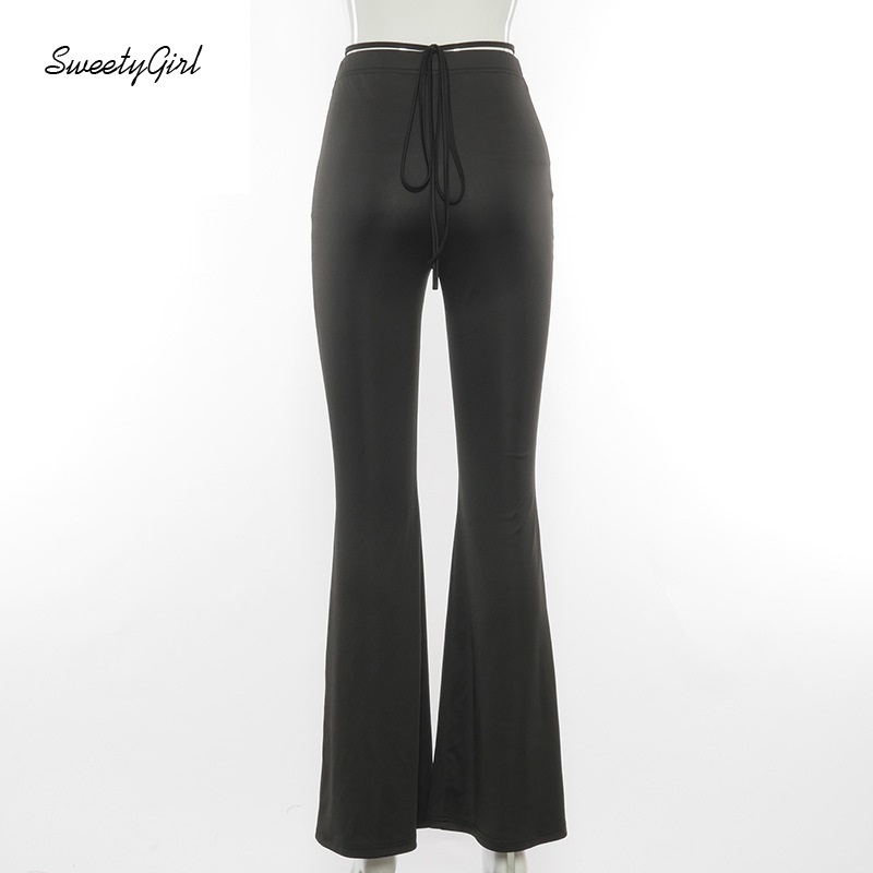 Quần Ống Loe Màu Trơn Thời Trang Cho Nữ