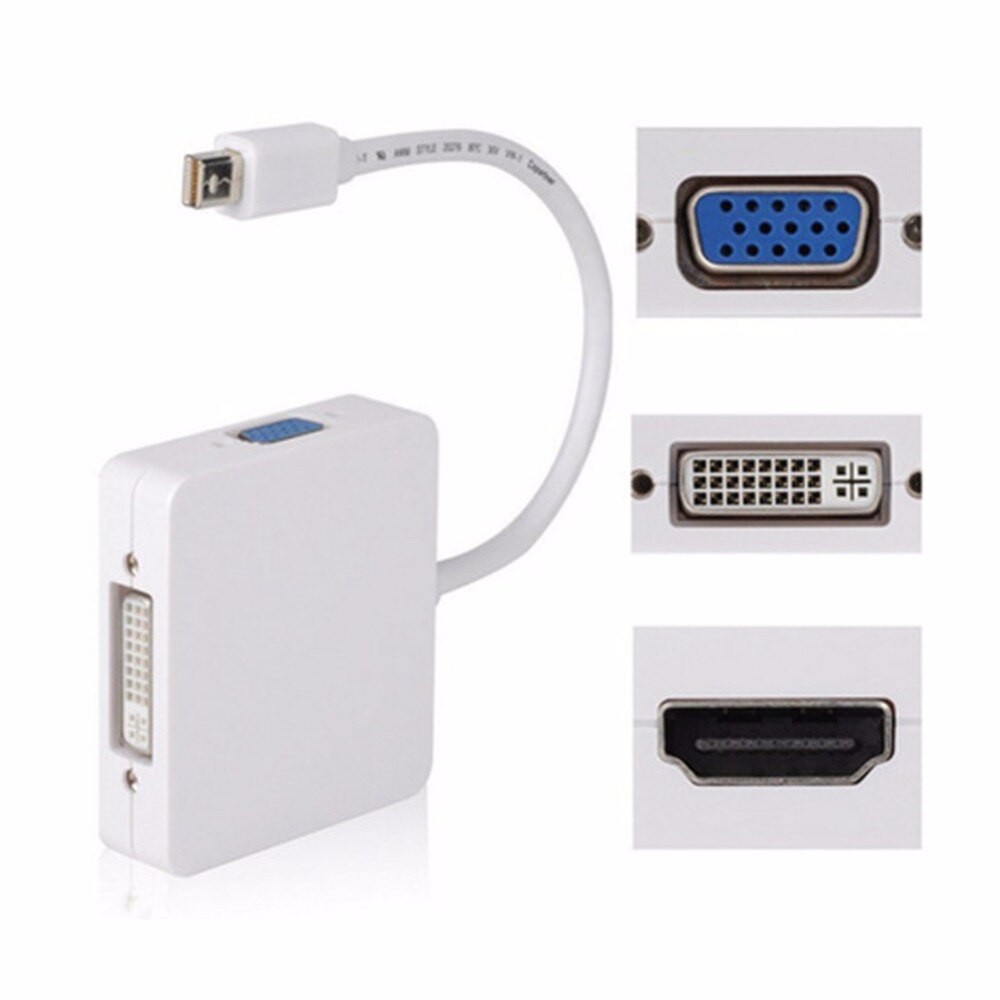 Cáp chuyển đổi mini 3 trong 1 cổng hiển thị sang DVI VGA HDMI