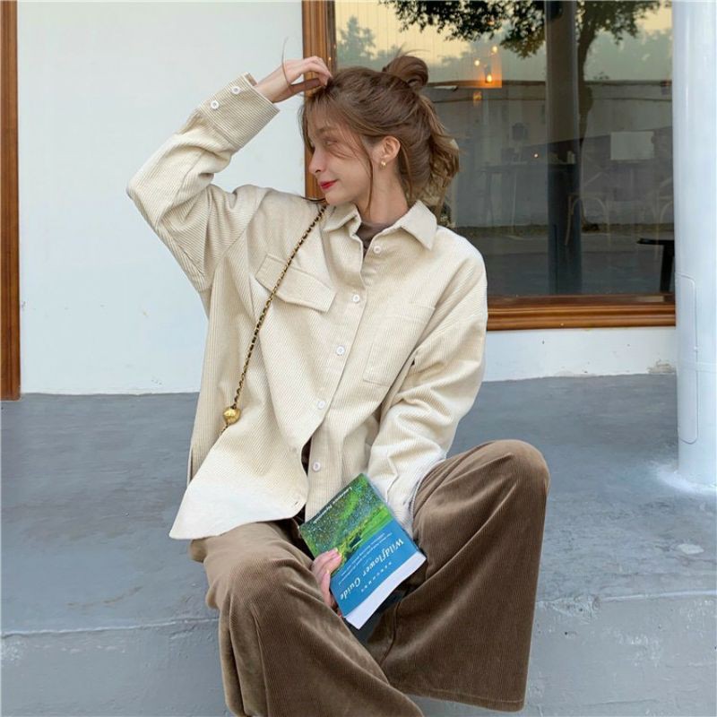 ÁO SƠ MI NHUNG TĂM VINTAGE TÍM TRẮM