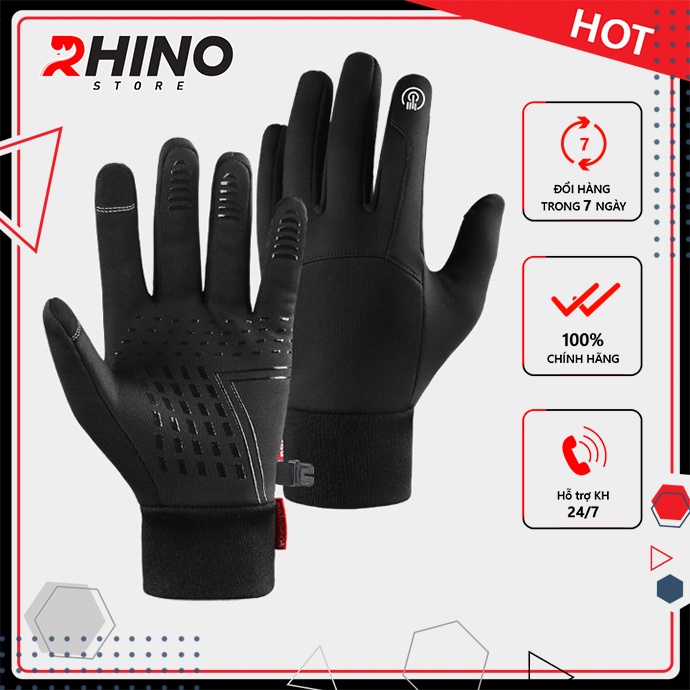 Găng tay giữ ấm mùa đông chống gió, kháng nước mưa Rhino G101 Bao tay thể thao cảm ứng điện thoại đi xe máy, xe đạp