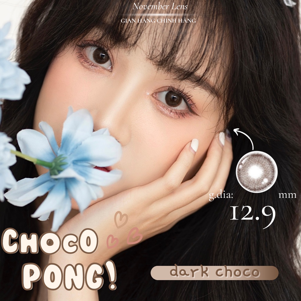 Kính áp tròng màu nâu tối CHOCOPONG DARK CHOCO tự nhiên phù hợp đi học đi làm