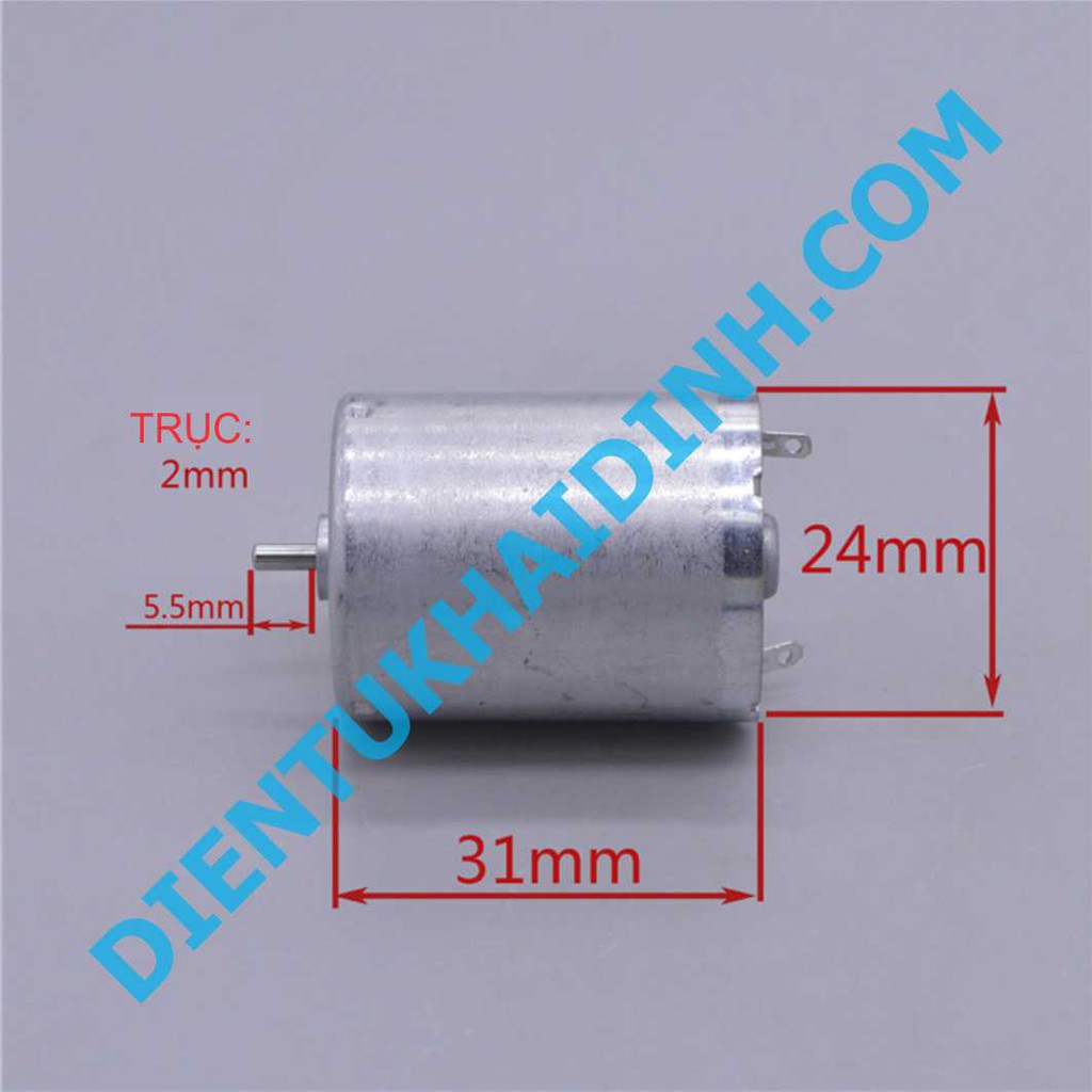 động cơ DC 370 JRC2431070 3-12v 1500-8300RPM trục 2mm kde3156