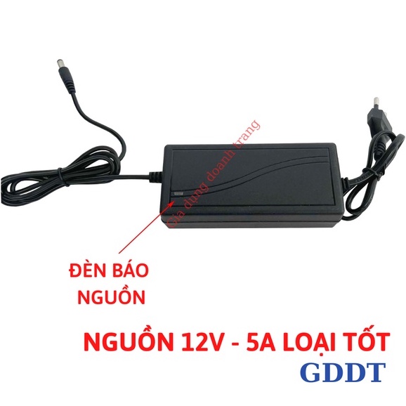 Nguồn adapter 12V - 5A sử dụng cho led, camera, máy bơm loại tốt (Tặng Kèm Giắc DC)