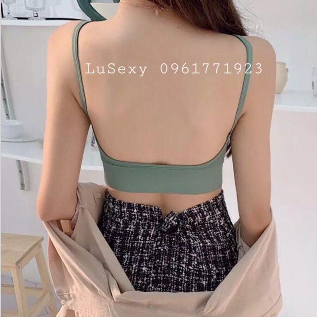 Áo Bra cotton khoét lưng sâu siêu đẹp chữ U màu da, màu đen, màu trắng áo tập gym dáng croptop Bralette