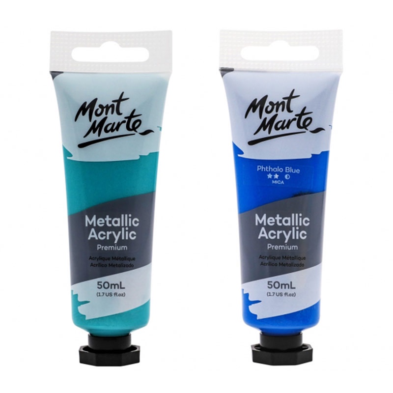 BỘ 10 MÀU ACRYLIC NHŨ MONT MARTE TUÝP 50ML - MONT MARTE METALLIC ACRYLIC PREMIUM 50ML