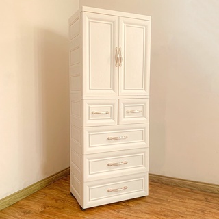 Tủ nhựa vân gỗ 5 tầng lắp ghép cao cấp, đựng quần áo trẻ em, đồ cho bé