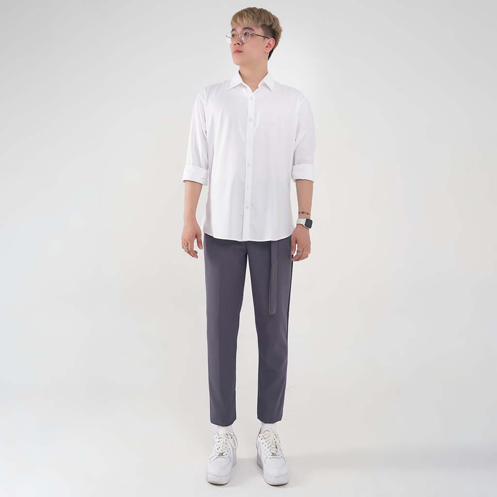 Quần âu cạp cao nam Maltrik Bigsize màu xám thiết kế cạp chun có size lớn cho người béo đến 120kg