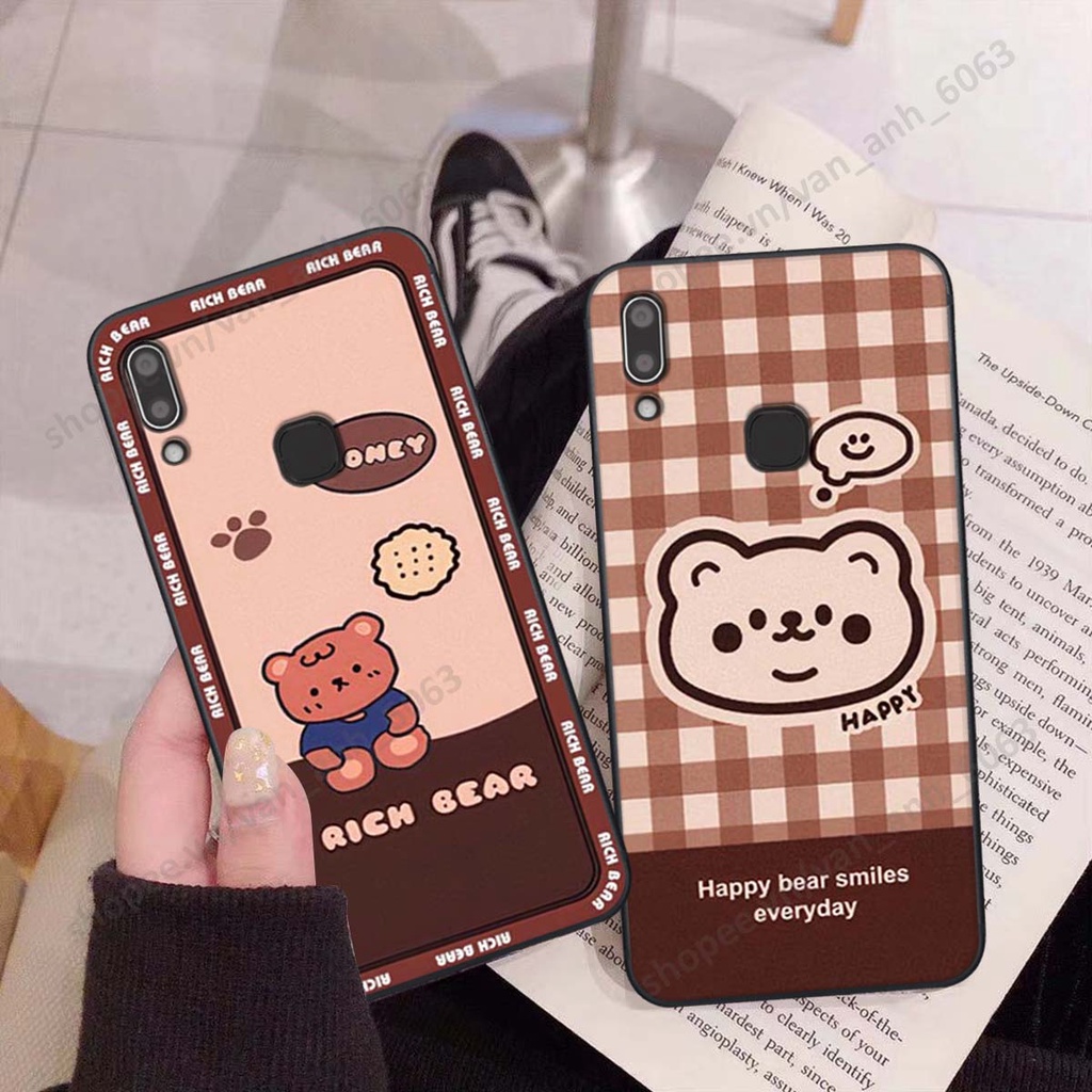 Ốp lưng Vivo Y91 / Y91c / Y93 / Y95 in hình hoa, gấu rich bear nghệ thuật, thời trang