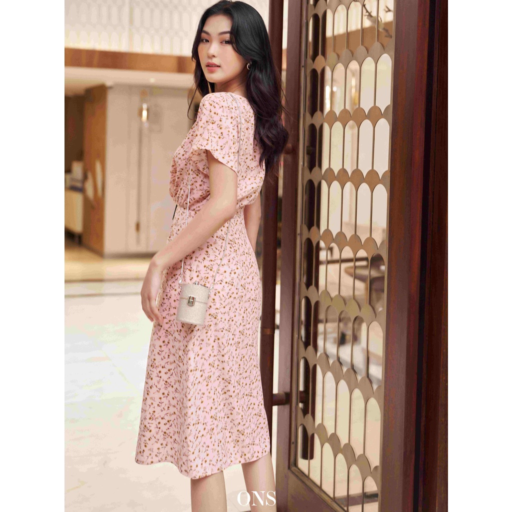 Oyster and Snail - Váy dạo phố, công sở - Sonia, hoa nhí, dáng chiết eo xòe dưới - 0602