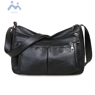 Adp✿Ready Stock✿Fashion Women Shoulder Messenger Bag Leather Soft Zipper Crossbody Handbag