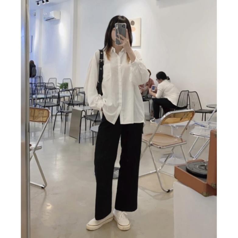 Quần ống rộng nữ lưng cao STYLE ULZZANG - chất vải Cát Hàn phối đồ cực phong cách - cực xinh