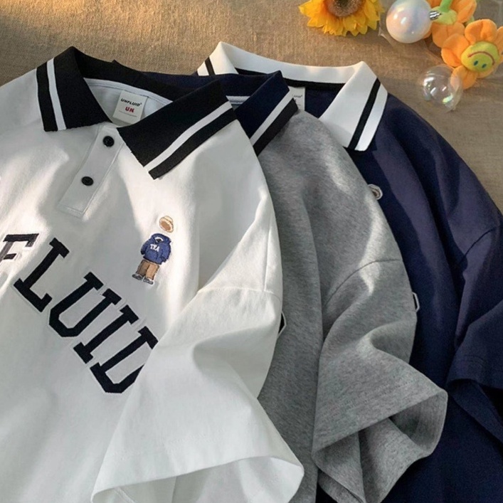 Áo Thun Polo Tay Ngắn Họa Tiết Hoạt Hình Dễ Thương Bắt Mắt Cho Nam áO KhoáC ChốNg NắNgáO Polo, Polo Man Cao CấP