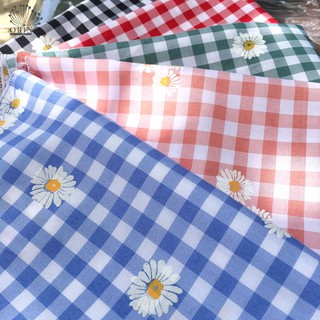 Khăn Bandana caro hoa cúc đội đầu buộc tóc đa công dụng Orin K1182