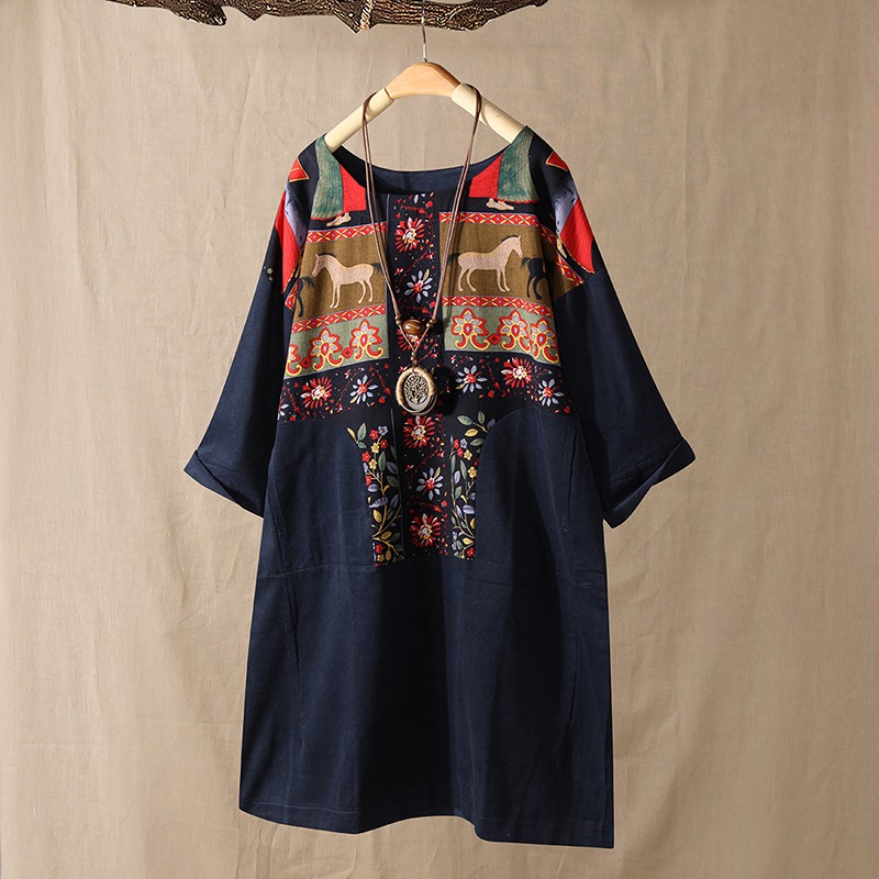 Đầm ZANZEA Tay Dài Phối Túi Hoạ Tiết Kẻ Sọc Phong Cách Vintage | BigBuy360 - bigbuy360.vn