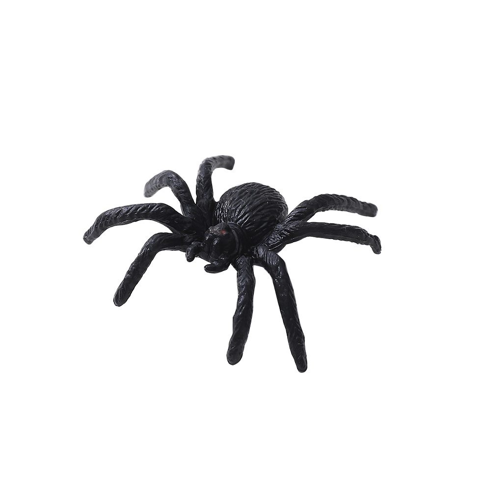 Set 10 Mô Hình Côn Trùng Giả Bằng PVC Màu Đen Vui Nhộn Trang Trí Halloween