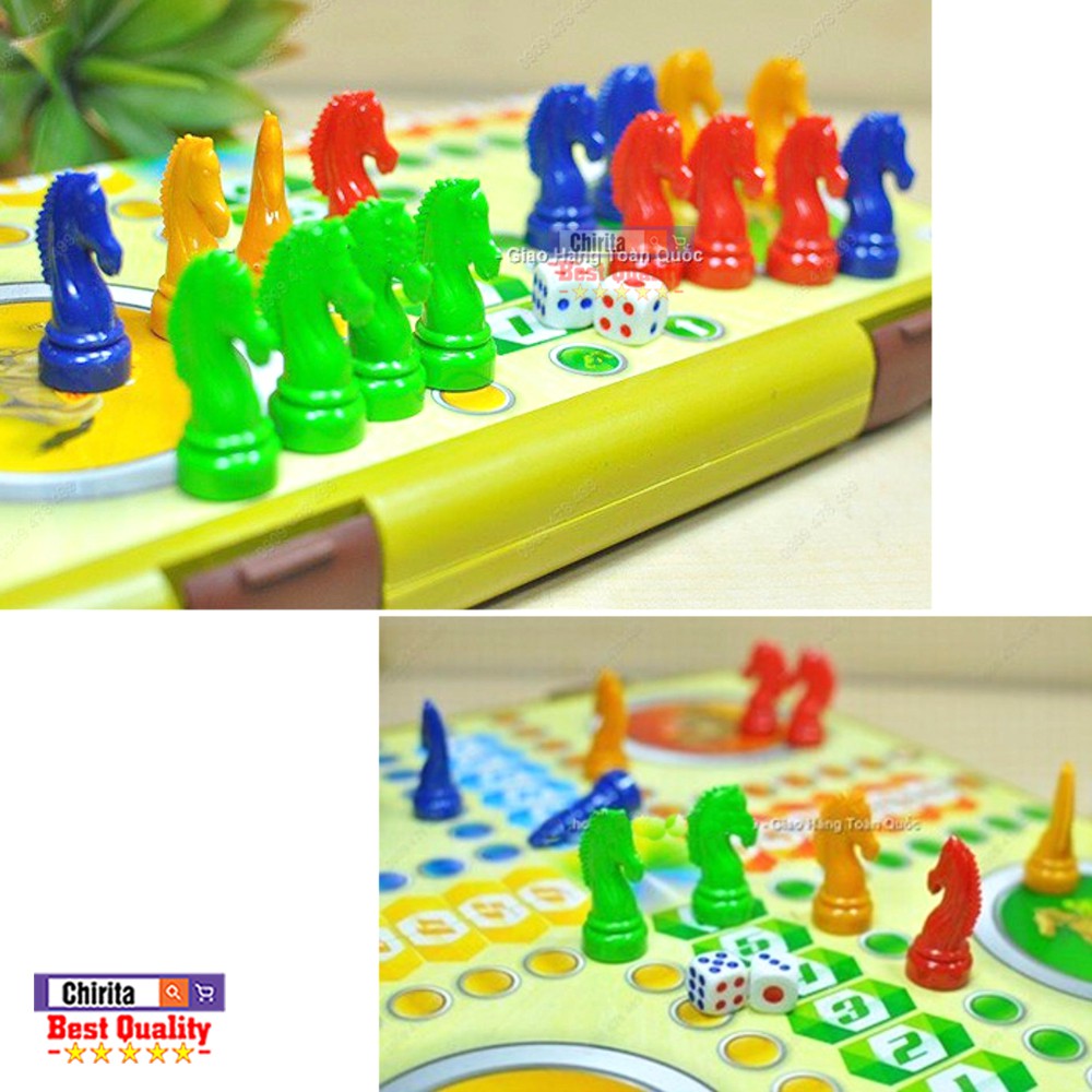 Bộ Cờ Cá Ngựa Cao Cấp Bàn Nhựa ĐỦ MẪU Board Game- Cờ Cá Ngựa LOẠI LỚN/ Mini -Đồ Chơi Giải Trí Cho Bé Trai/Bé Gái CHIRITA