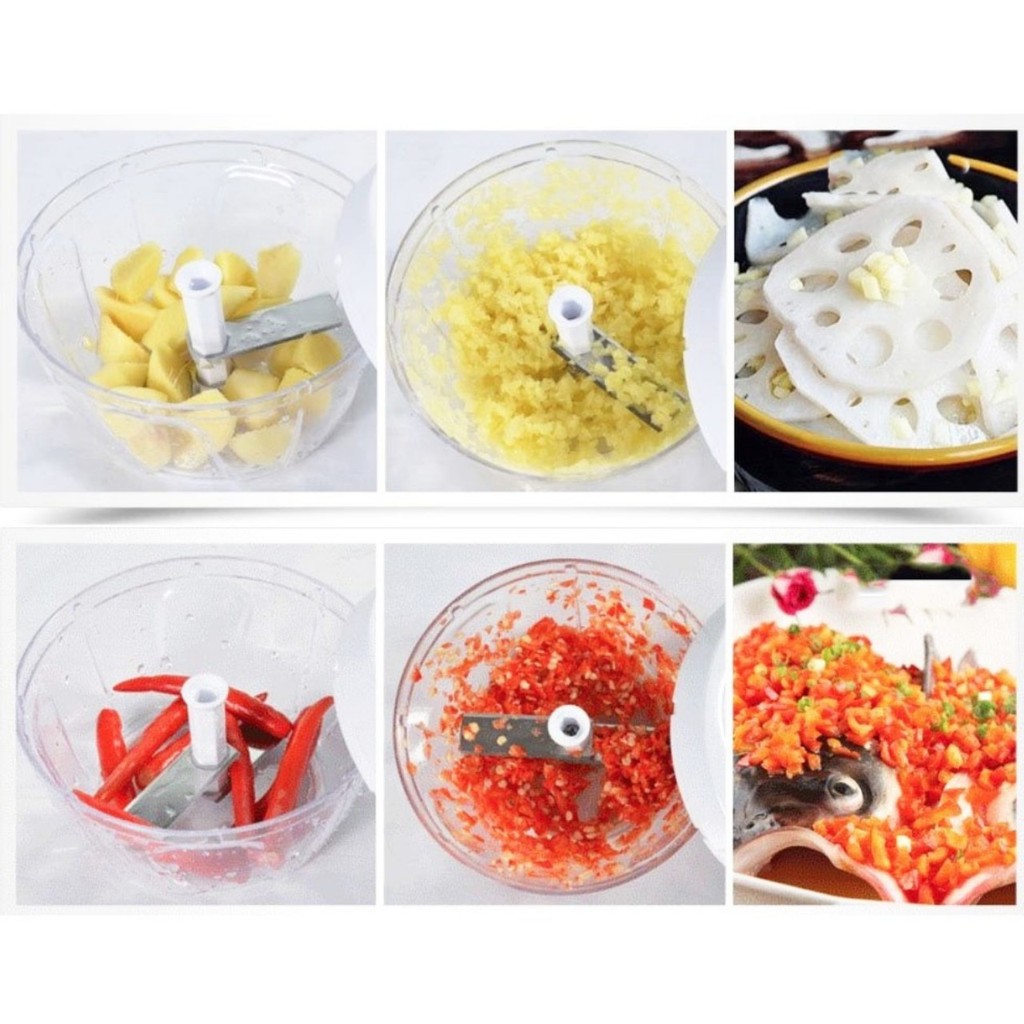 Máy xay tỏi, ớt kéo tay đa năng mini chops