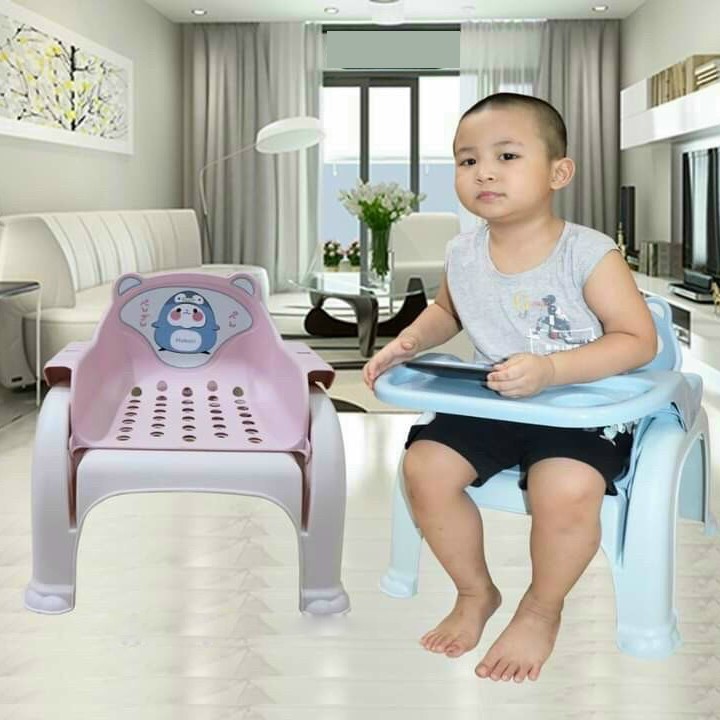 Ghế 3 chức năng cho bé. Ghế ăn dặm đa năng - Dùng làm ghế gội đầu - Ghế cho bé ngồi tập tô rất tiện dụng