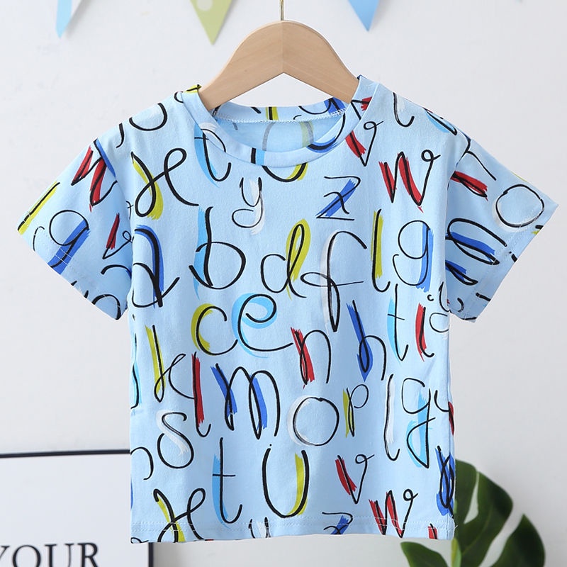 2022❦ Áo Thun NgắN Tay In HọA TiếT Chữ MùA Hè MớI Cho Bé