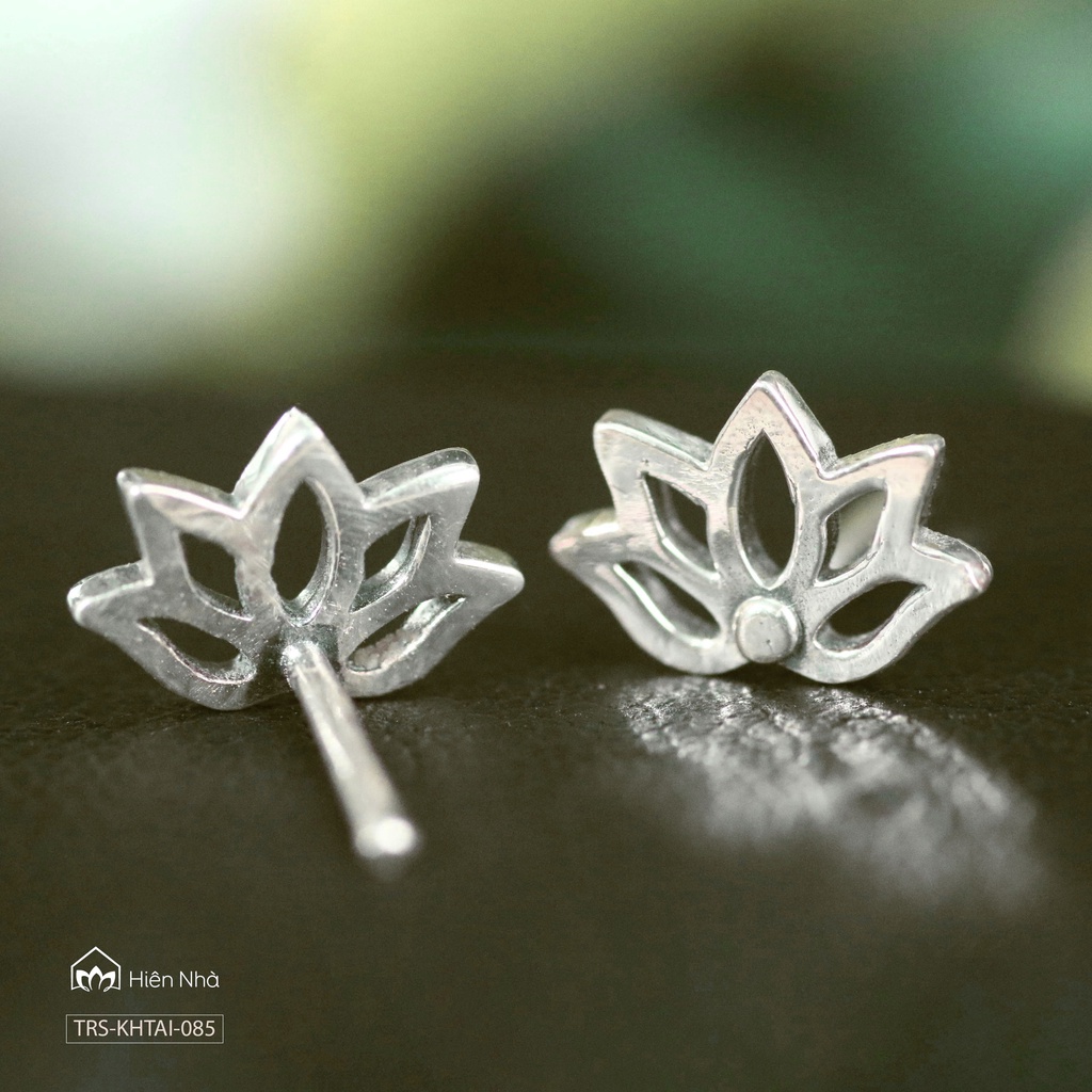 Khuyên tai Hoa Sen - trang sức bạc Phật giáo - Hiên Nhà