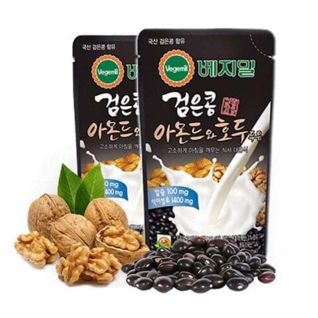 16 hộp ( 190ml) SỮA ĐẬU ĐEN ÓC CHÓ HẠNH NHÂN, SỮA ĐẬU NÀNH ÓC CHÓ HẠNH NHÂN VEGEMIL HÀN QUỐC.