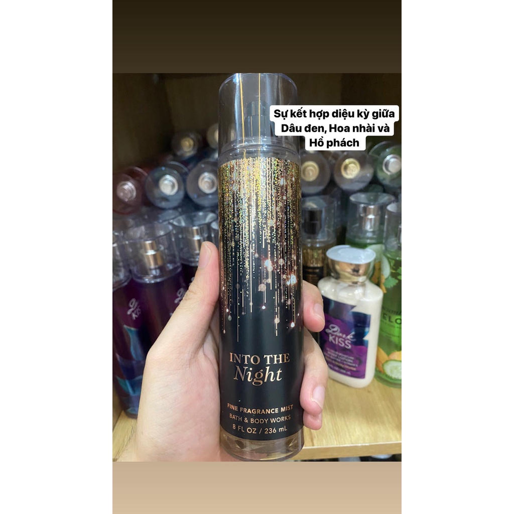 Body mist Into the Night, Xịt thơm toàn thân Bath and Body Works lưu hương lâu , mùi dễ chịu 236ml | BigBuy360 - bigbuy360.vn