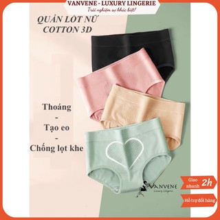 QUẦN LÓT NỮ COTTON THÔNG HƠI VANVENE THIẾT KẾ 3D CHỐNG LỌT KHE FREE SIZE 40-60KG Q155