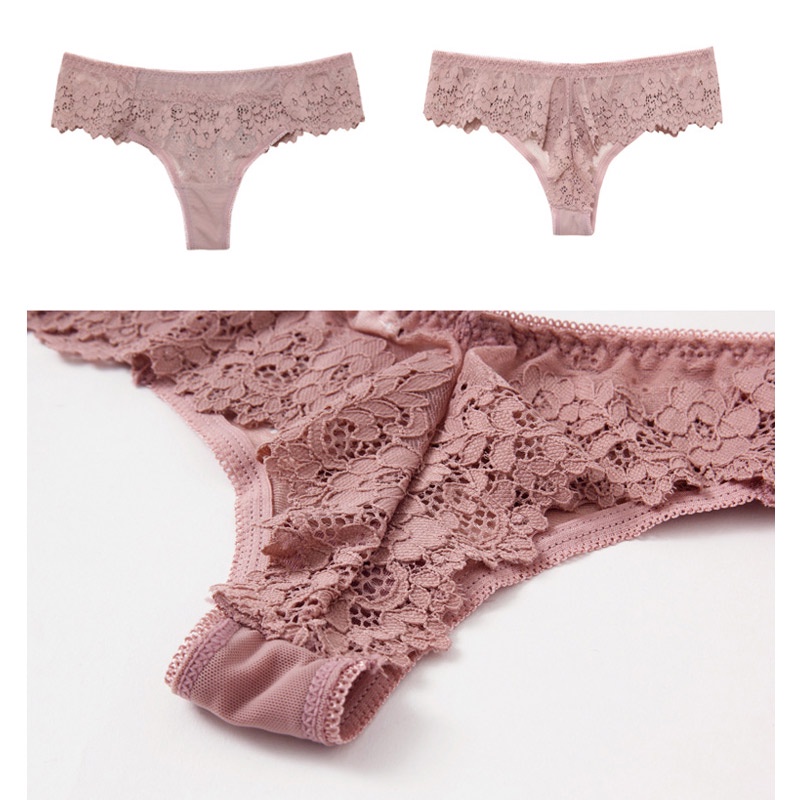 AOFEIQIKE Set 3 quần lót ren mềm mại gợi cảm cho nữ