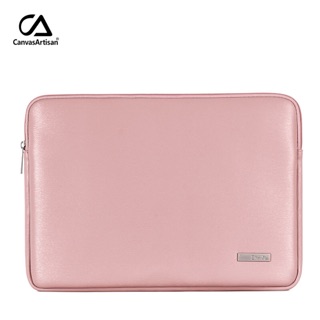 Túi chống sốc laptop không quai 2 ngăn da PU màu hồng