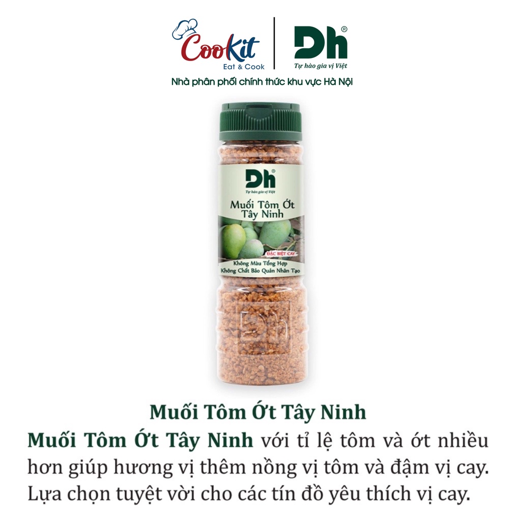 Muối tôm ớt Tây Ninh Dh Foods muối chấm hoa quả cay đậm vị 60gr/120gr