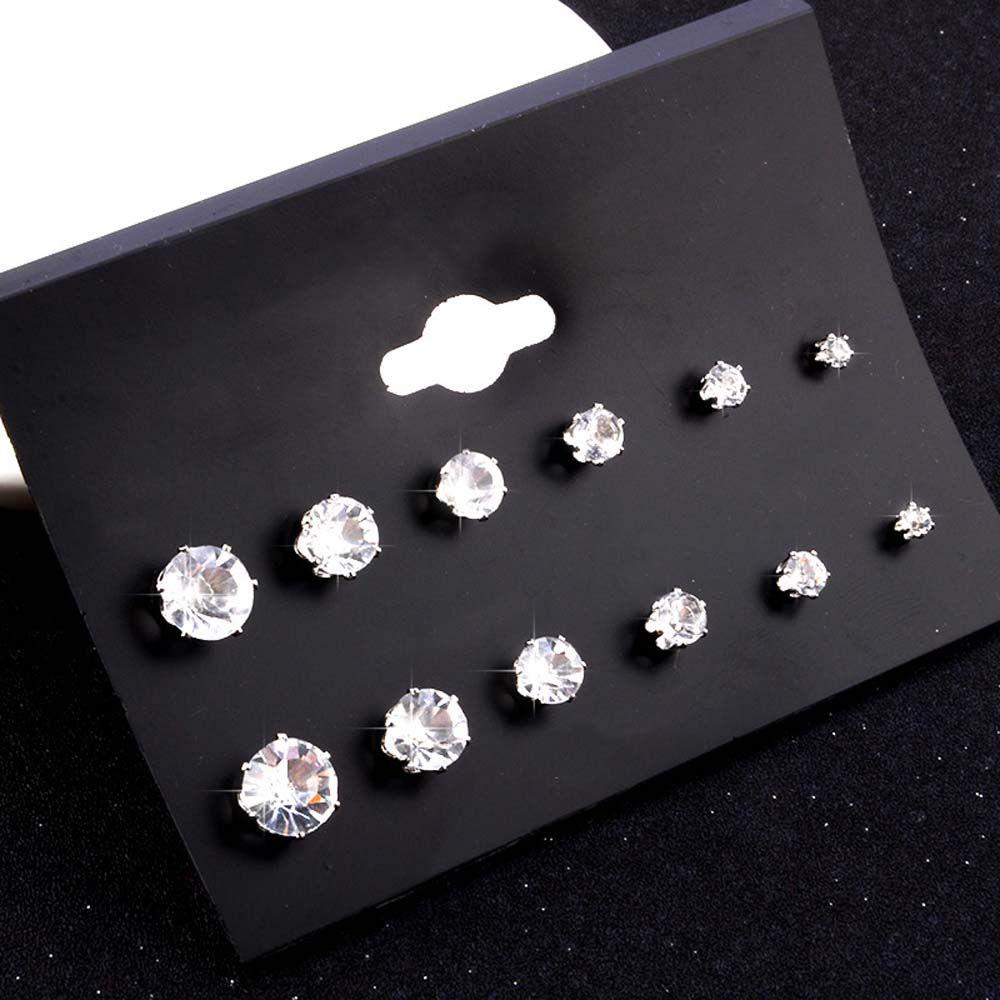 Set 6 Đôi Bông Tai Tròn Kiểu Dáng Hình Học Sang Trọng|Trang Sức Vòng Đeo Tay Thời Trang Sành Điệu Cho Nữ