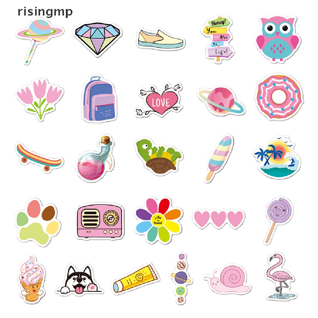 Bộ 50 Miếng Dán Graffiti Hình Nàng Tiên Cá / Động Vật Đại Dương Dùng Trang Trí Sổ Tay / Xe Máy ♨Nóng Bỏng