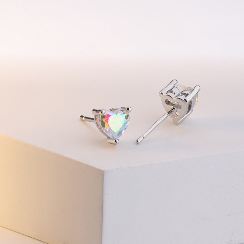Khuyên tai hình trái tim đính đá thời trang dành cho nữ