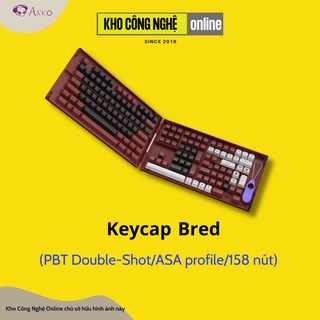 Keycap AKKO BRED (PBT Double-Shot/ASA profile/158 nút) - Hàng Chính Hãng