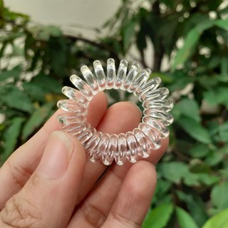 Lò xo cột tóc trắng trong (cỡ trung 2.5cm)