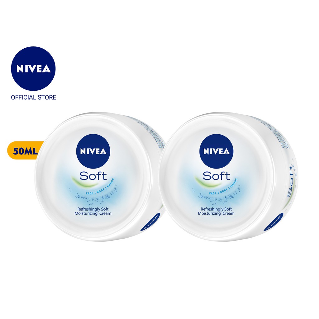 Bộ đôi Kem dưỡng làm mềm da NIVEA Soft Crème 50ml/hũ - 89054