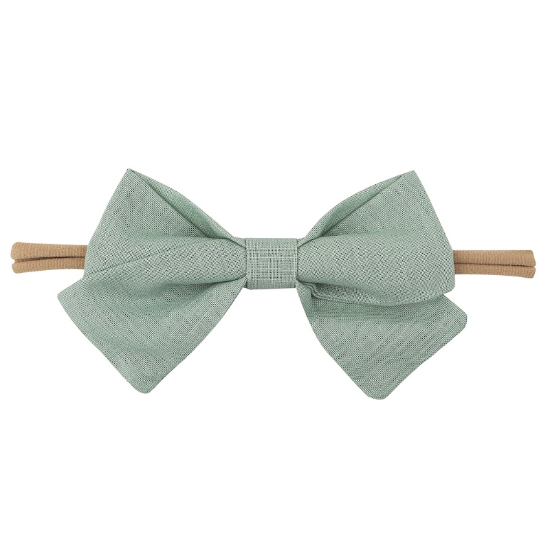 Băng Đô Thắt Nơ Bằng Vải Cotton Mềm Co Giãn Cho Bé Gái