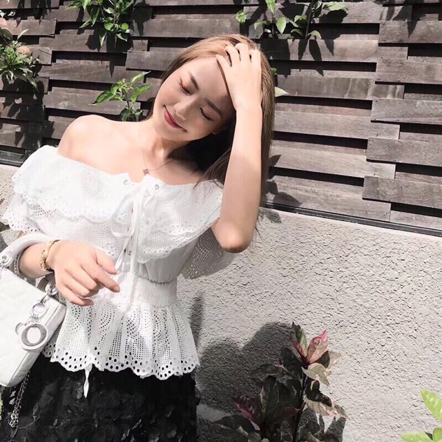 Áo trễ vai đũi thô hàng đẹp Quảng Châu
