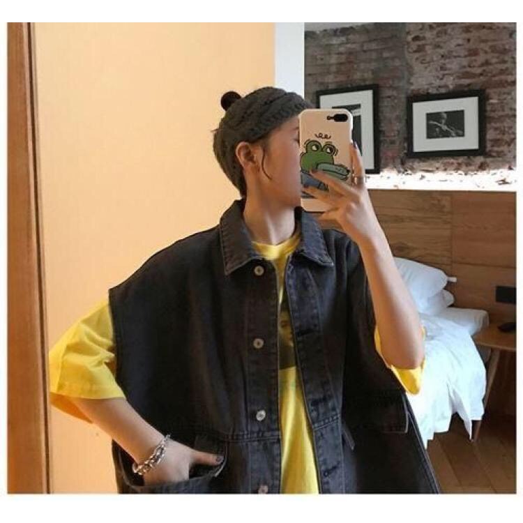 Áo Gile Bò Nam Nữ Phong Cách Bụi Bặm/ Áo Khoác Jeans Dáng Rộng Ullzang Unisex Hàn Quốc A00028 | BigBuy360 - bigbuy360.vn