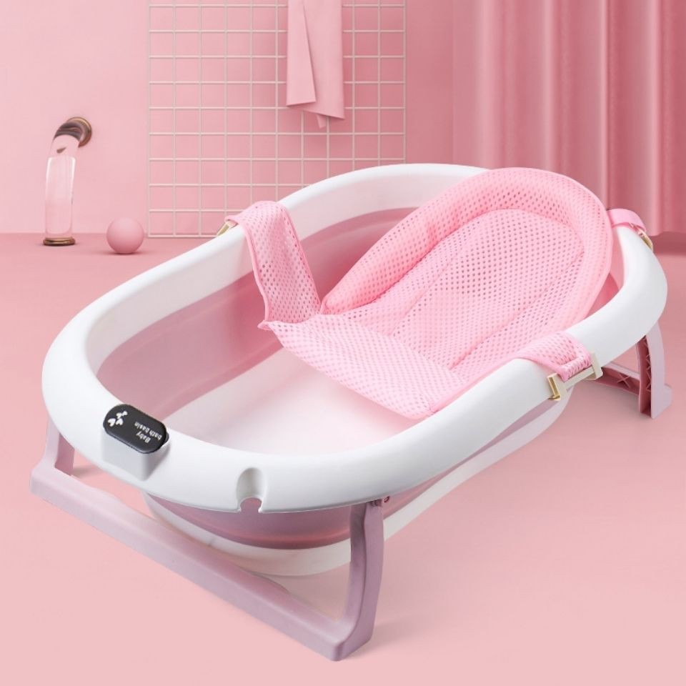 mẫu mới năm 2021๑∏☜Cảm biến nhiệt độ Bồn tắm cho bé Gia dụng gấp gọn Ngồi và nằm Sản phẩm dành trẻ sơ sinh lớn