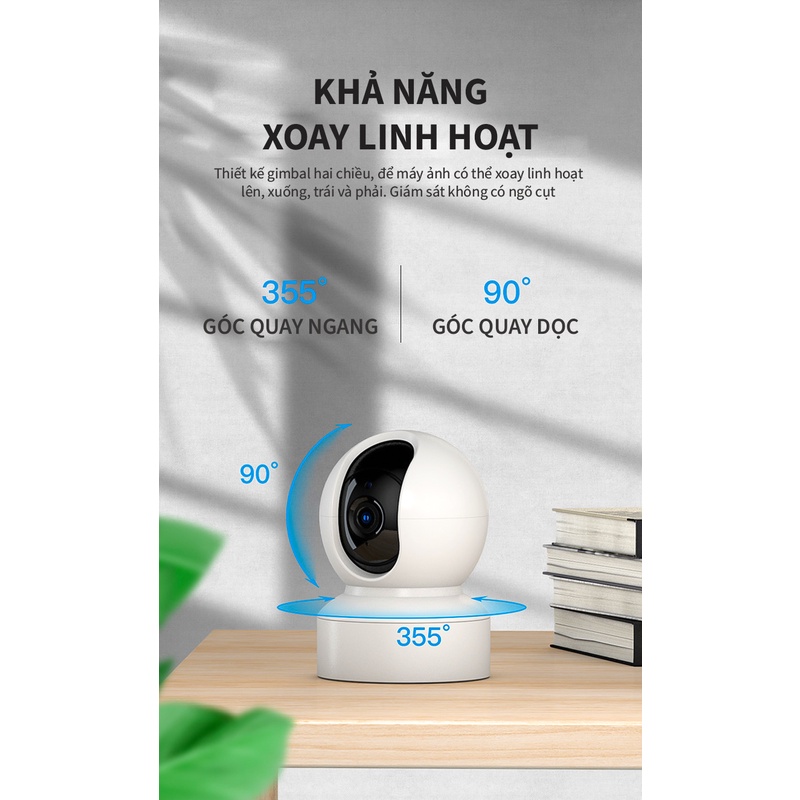 Camera Wifi IP Trong Nhà Việt Star Quốc Tế YS2021 2.0 (1080FullHD) Có Màu kèm combo thẻ nhớ bảo hành 12 tháng