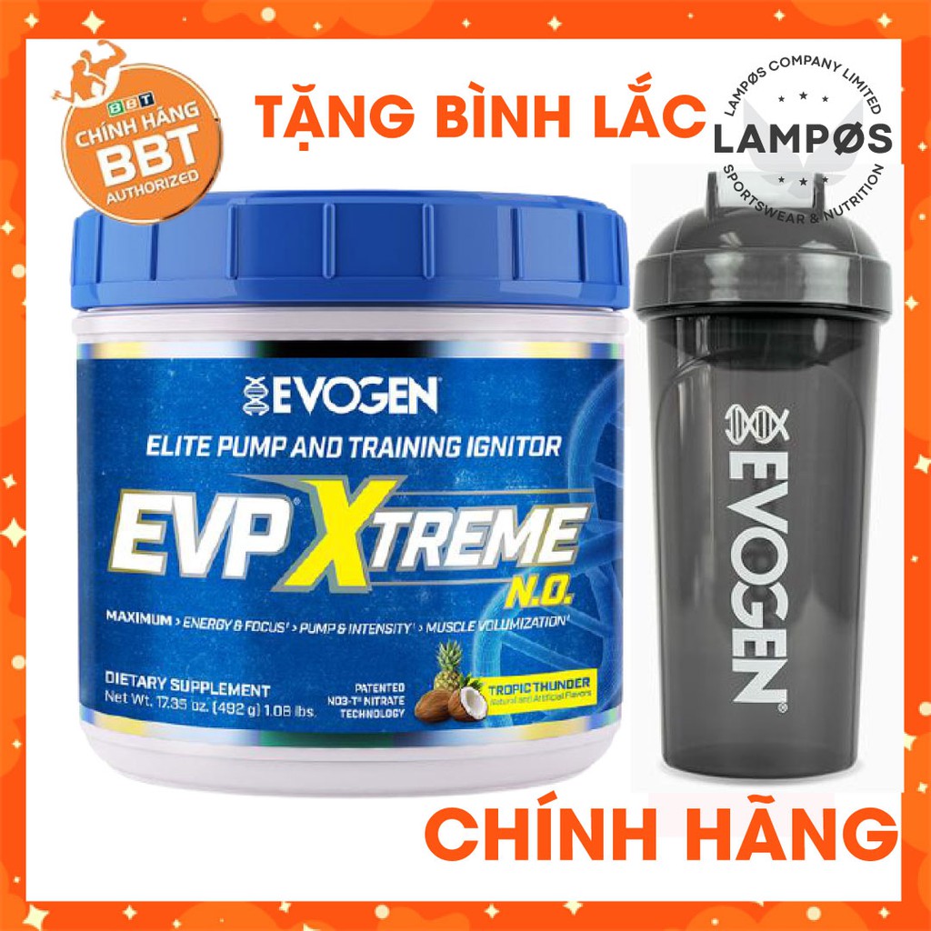 Thực phẩm bổ sung EVP Extreme, Pre-Workout tăng năng lượng, pump cơ tối đa (40 lần dùng)