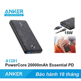 Pin sạc dự phòng anker essential 20000mah sạc nhanh pd iphone 18w - mã a1281