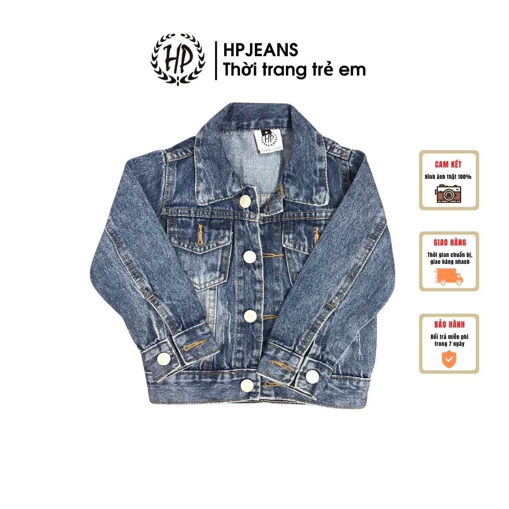 Áo Khoác Jean Cho Bé HPJEANGA04 Áo Khoác Bò HPJeans Cho Bé Trai Bé Gái Chất Liệu 100% Cotton Cho Các bé [TL04]